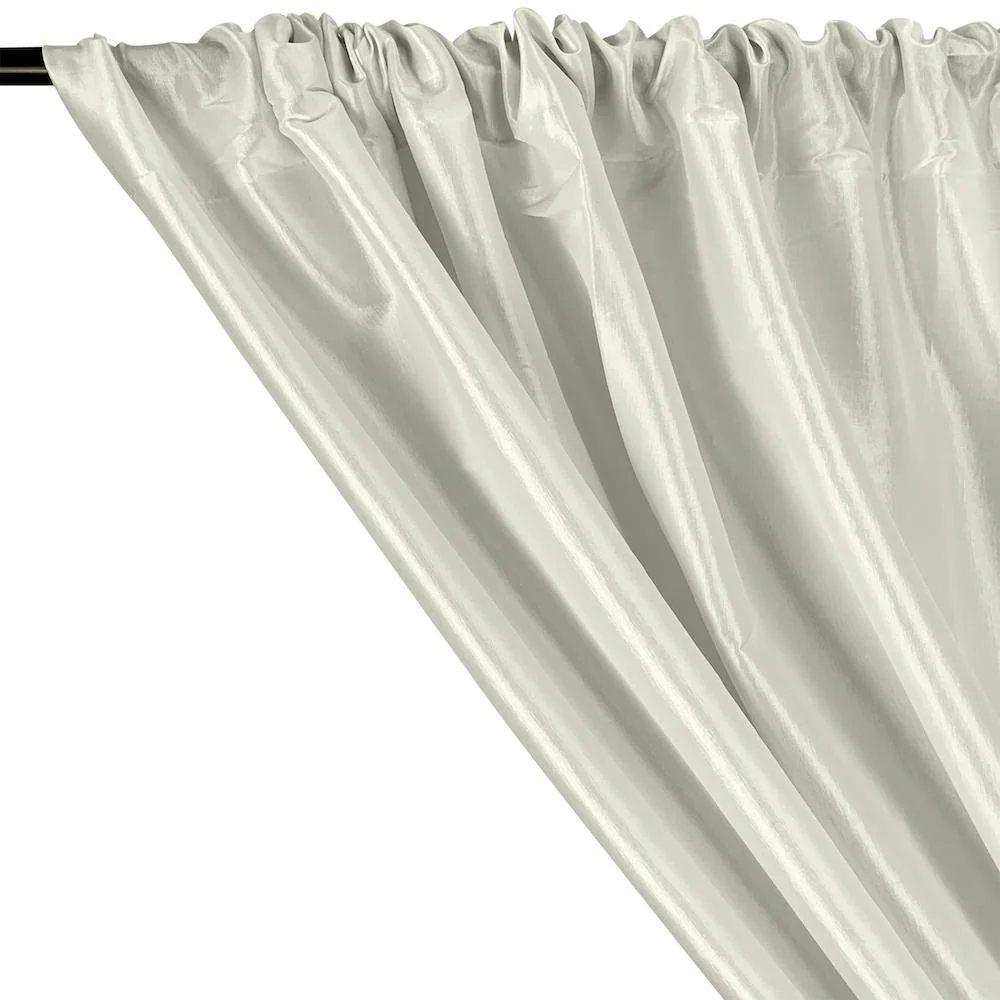 Stretch Taffeta Rod Pocket Curtains - Ivory - Image 2