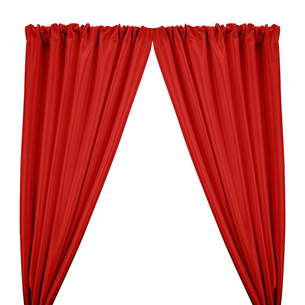 Stretch Taffeta Rod Pocket Curtains - Red