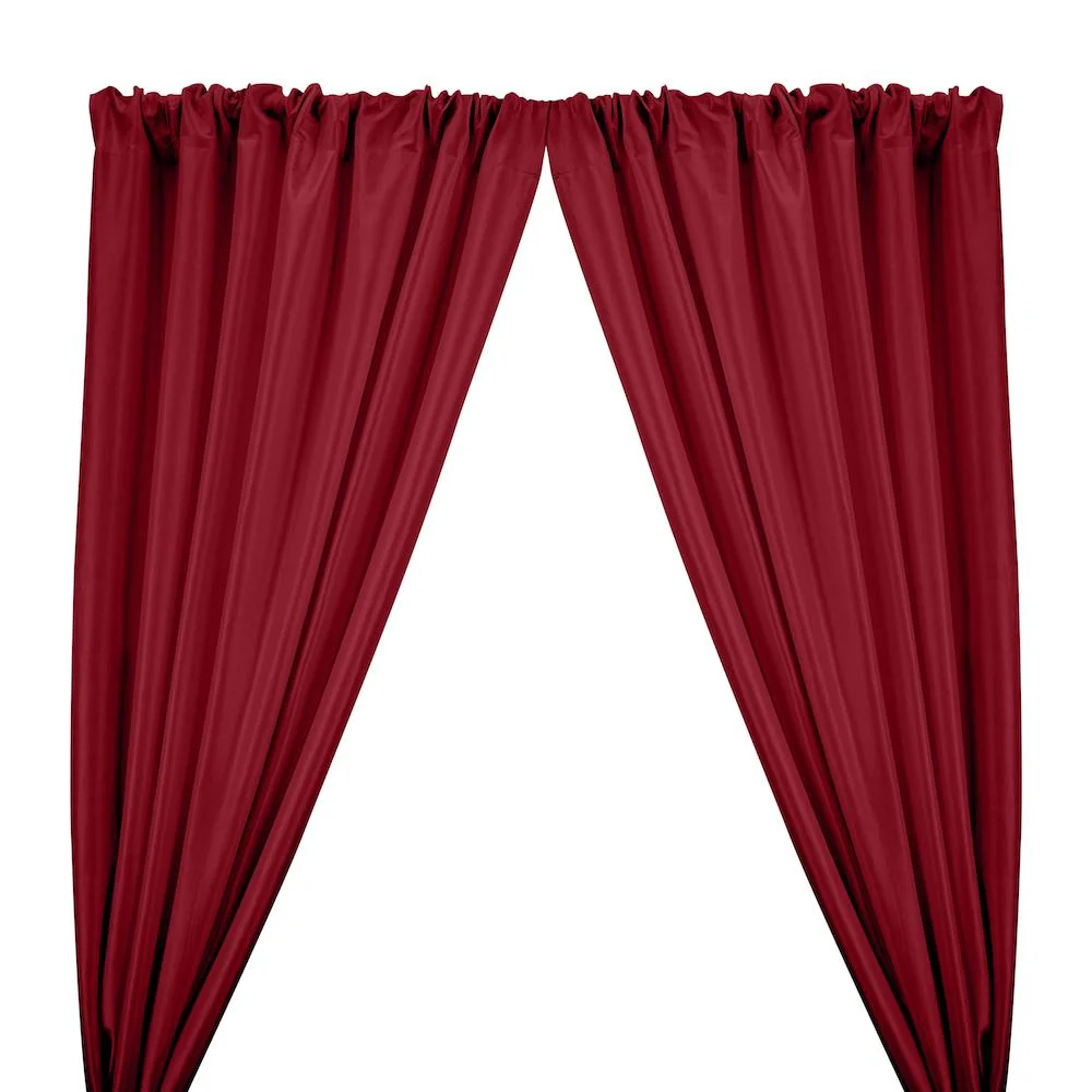 Stretch Taffeta Rod Pocket Curtains - Ruby Red