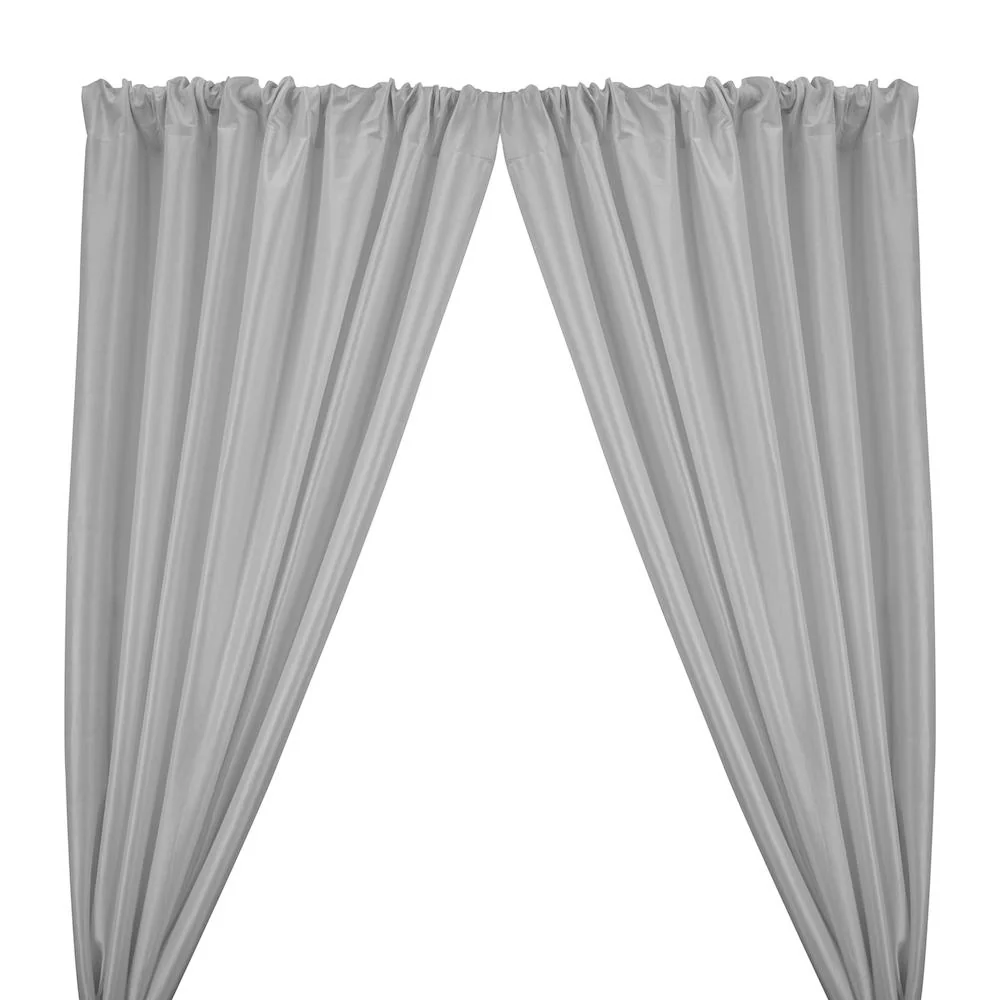 Stretch Taffeta Rod Pocket Curtains - Silver