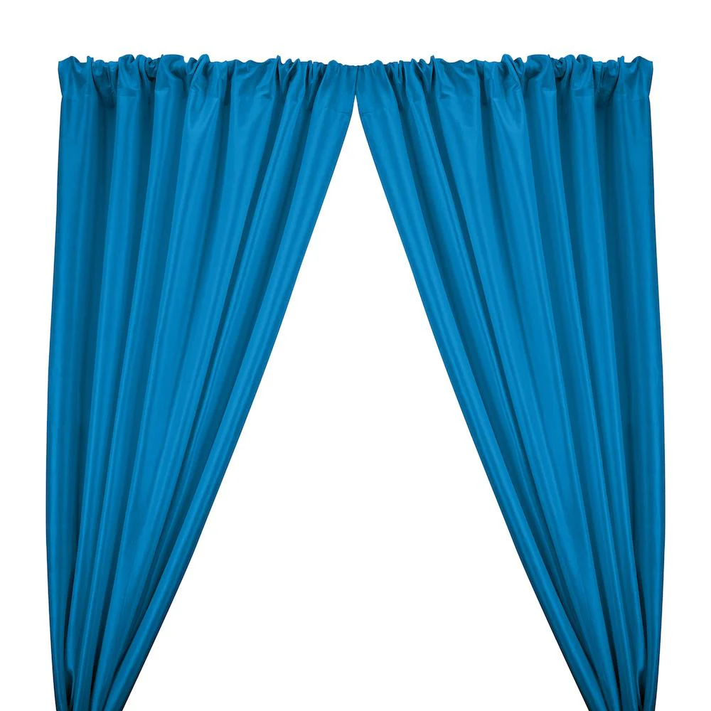 Stretch Taffeta Rod Pocket Curtains - Turquoise