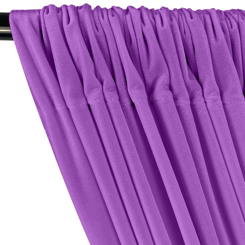 Stretch Velvet Rod Pocket Curtains - Lilac - Image 2
