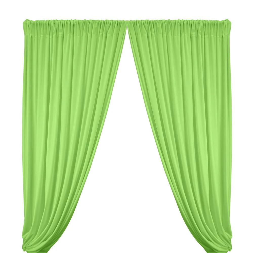 Stretch Velvet Rod Pocket Curtains - Mint Green