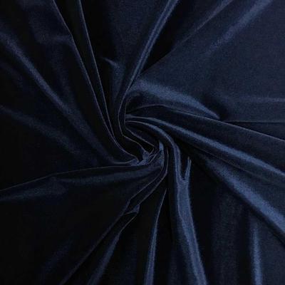 Stretch Velvet Rod Pocket Curtains - Navy Blue - Image 3