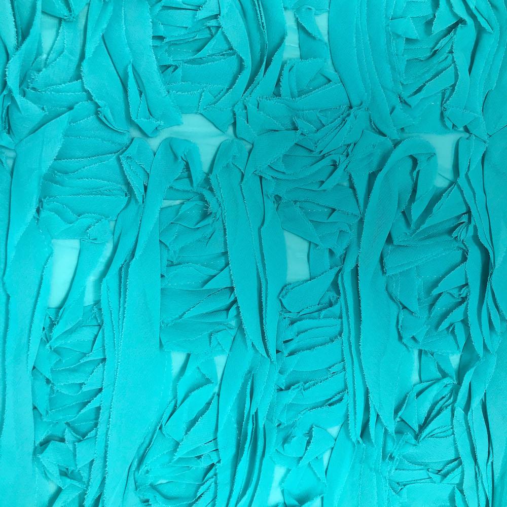 Striped Ruffle Chiffon Embroidery - Image 6