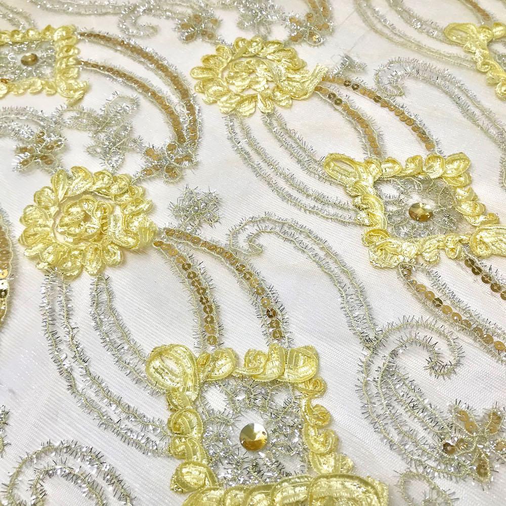 Sunflower Diamond Sparkle Sequins on Stretch Mesh - Image 3