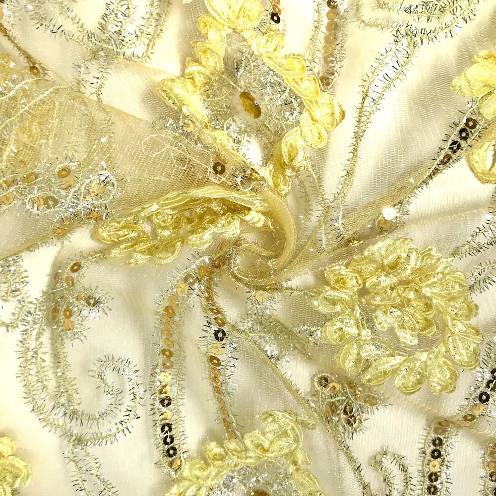 Sunflower Diamond Sparkle Sequins on Stretch Mesh - Image 4