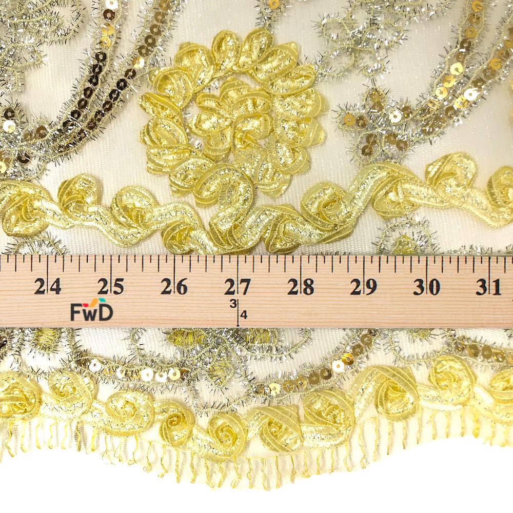 Sunflower Diamond Sparkle Sequins on Stretch Mesh - Image 5