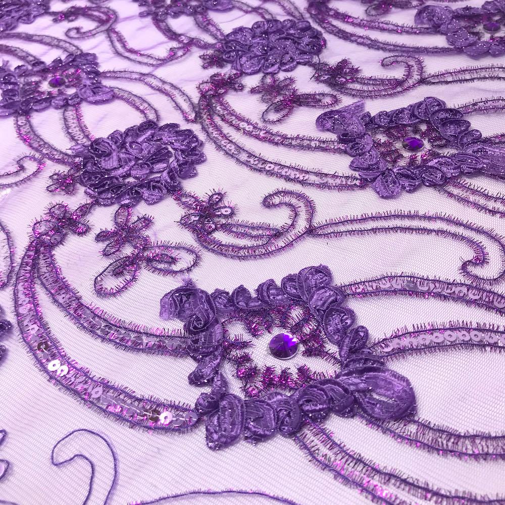 Sunflower Diamond Sparkle Sequins on Stretch Mesh - Image 7