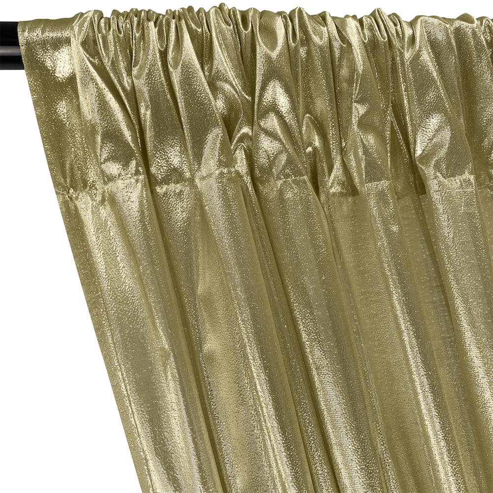 Tissue Lame Rod Pocket Curtains - Gold / Black - Image 2