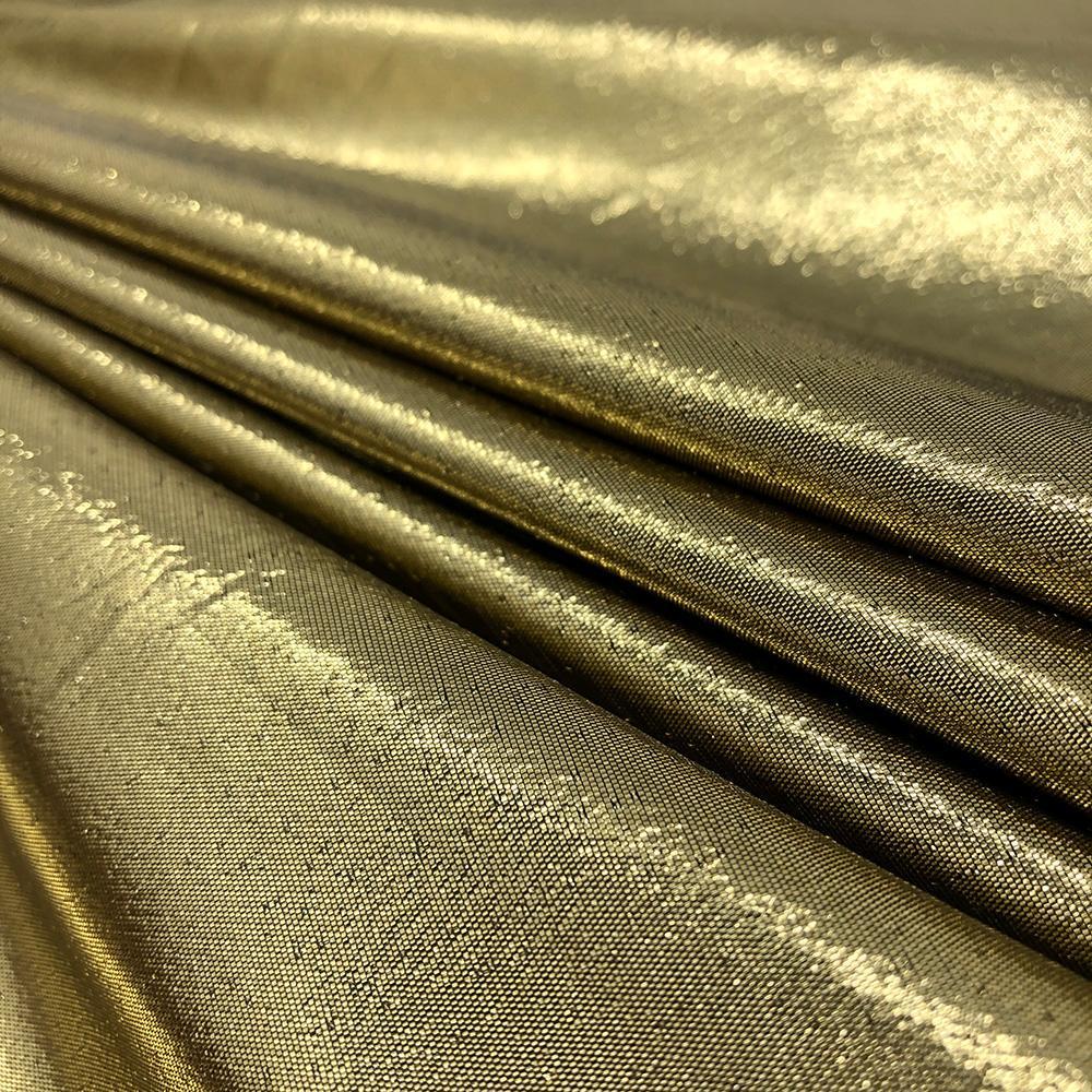 Tissue Lame Rod Pocket Curtains - Gold / Black - Image 3