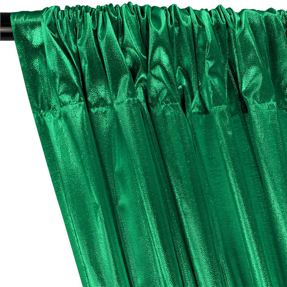 Tissue Lame Rod Pocket Curtains - Kelly Green - Image 2