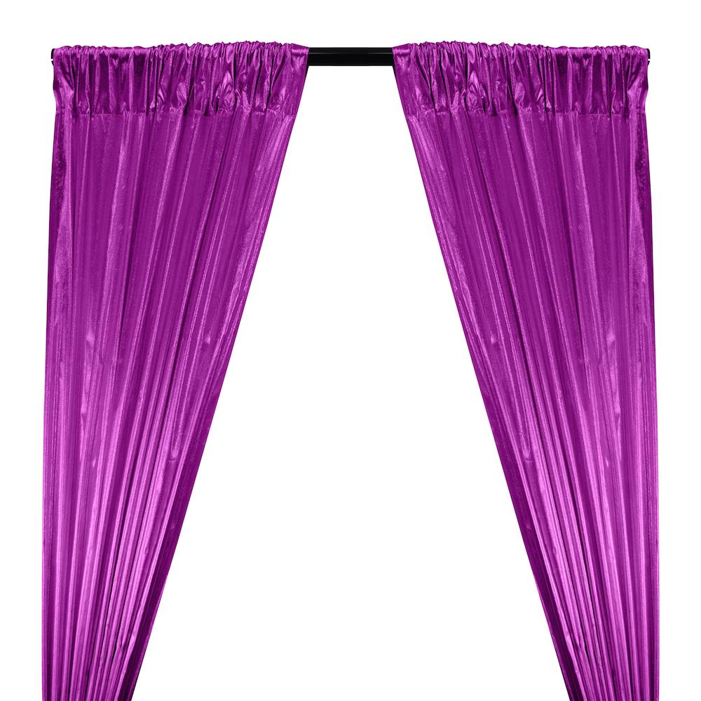 Tissue Lame Rod Pocket Curtains - Purple