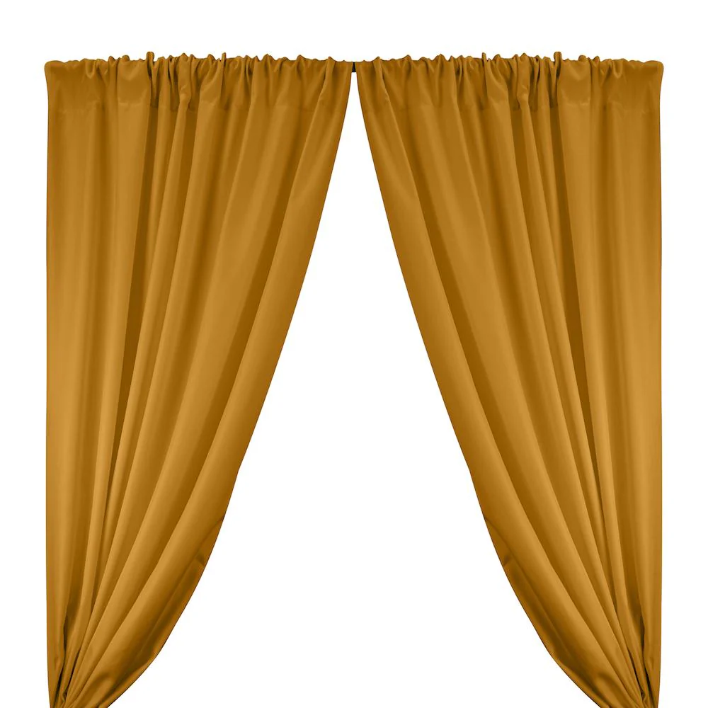 Polyester Twill Rod Pocket Curtains - Gold