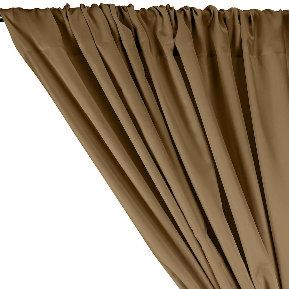 Polyester Twill Rod Pocket Curtains - Khaki - Image 2
