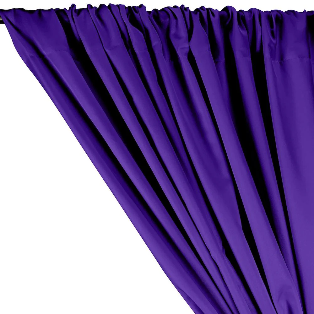 Polyester Twill Rod Pocket Curtains - Purple - Image 2