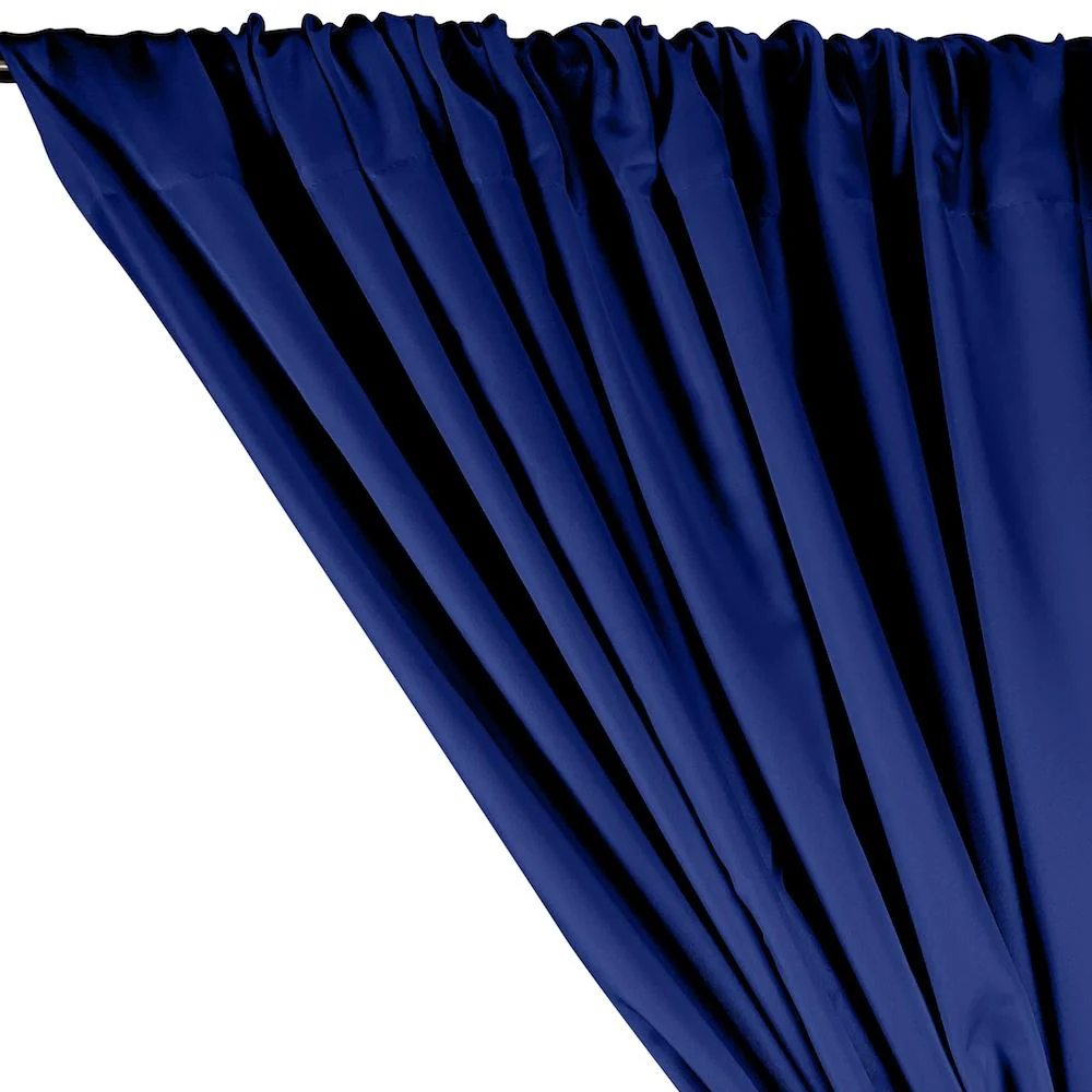 Polyester Twill Rod Pocket Curtains - Royal Blue - Image 2