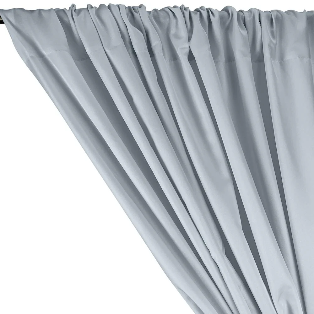 Polyester Twill Rod Pocket Curtains - Silver - Image 2