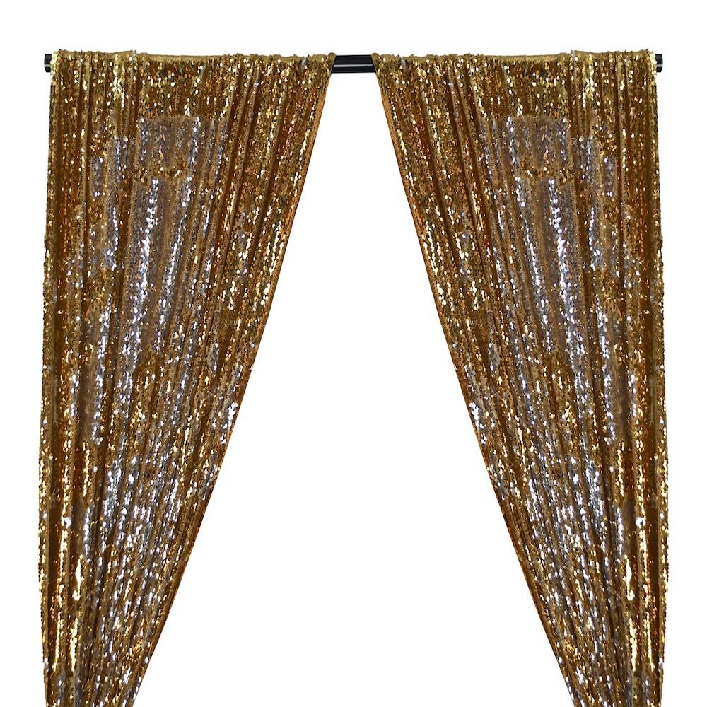 Two-Sided Reversible Sequins Rod Pocket Curtains - Gold / Silver