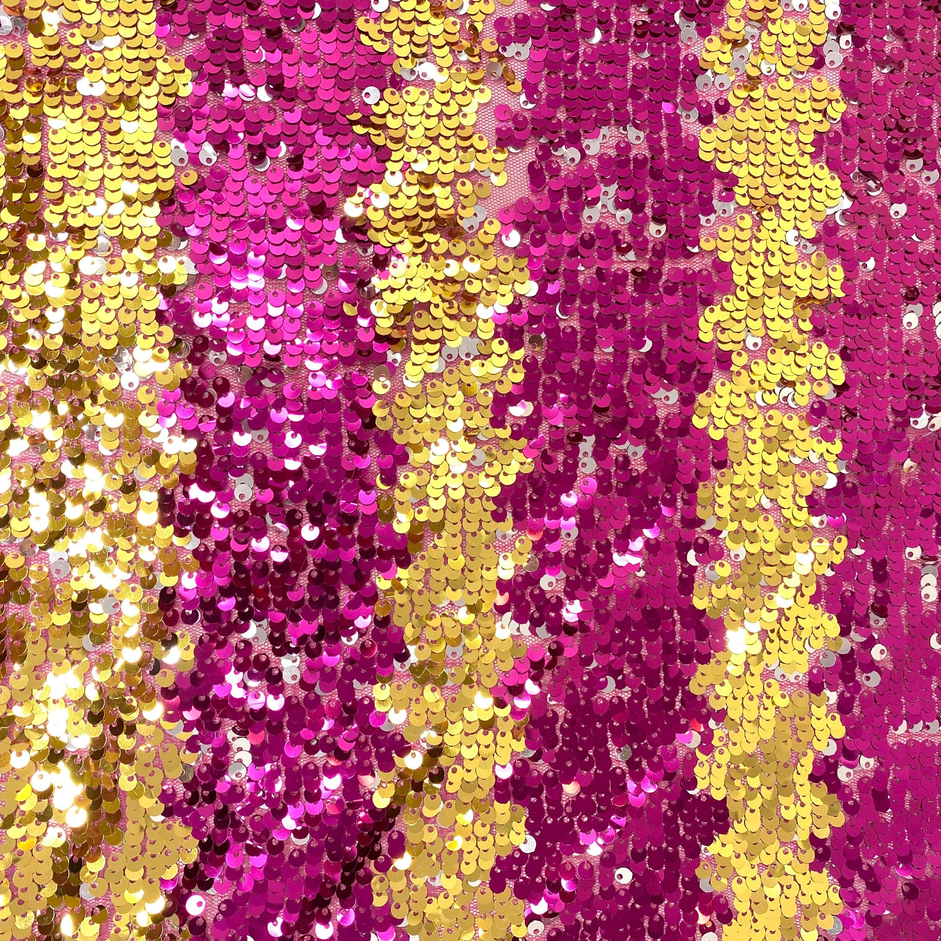 Two-Tone Reversible Sequins on Mesh