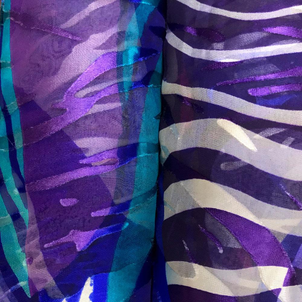 Wavy Burnout Printed Silk Chiffon