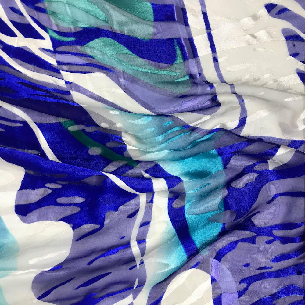 Wavy Burnout Printed Silk Chiffon - Image 2