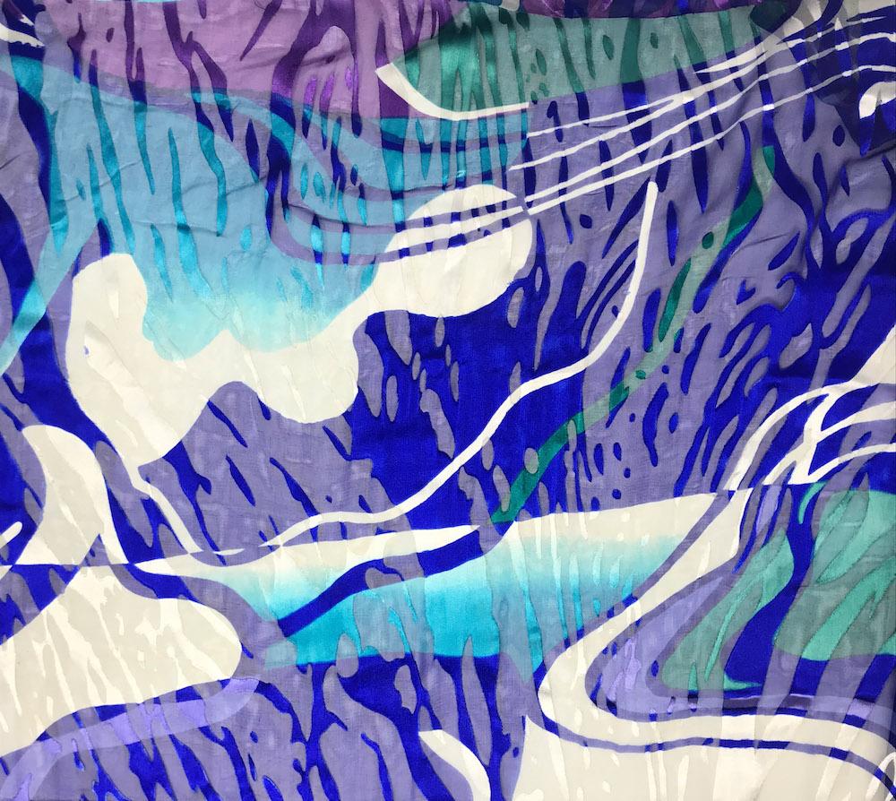 Wavy Burnout Printed Silk Chiffon - Image 3