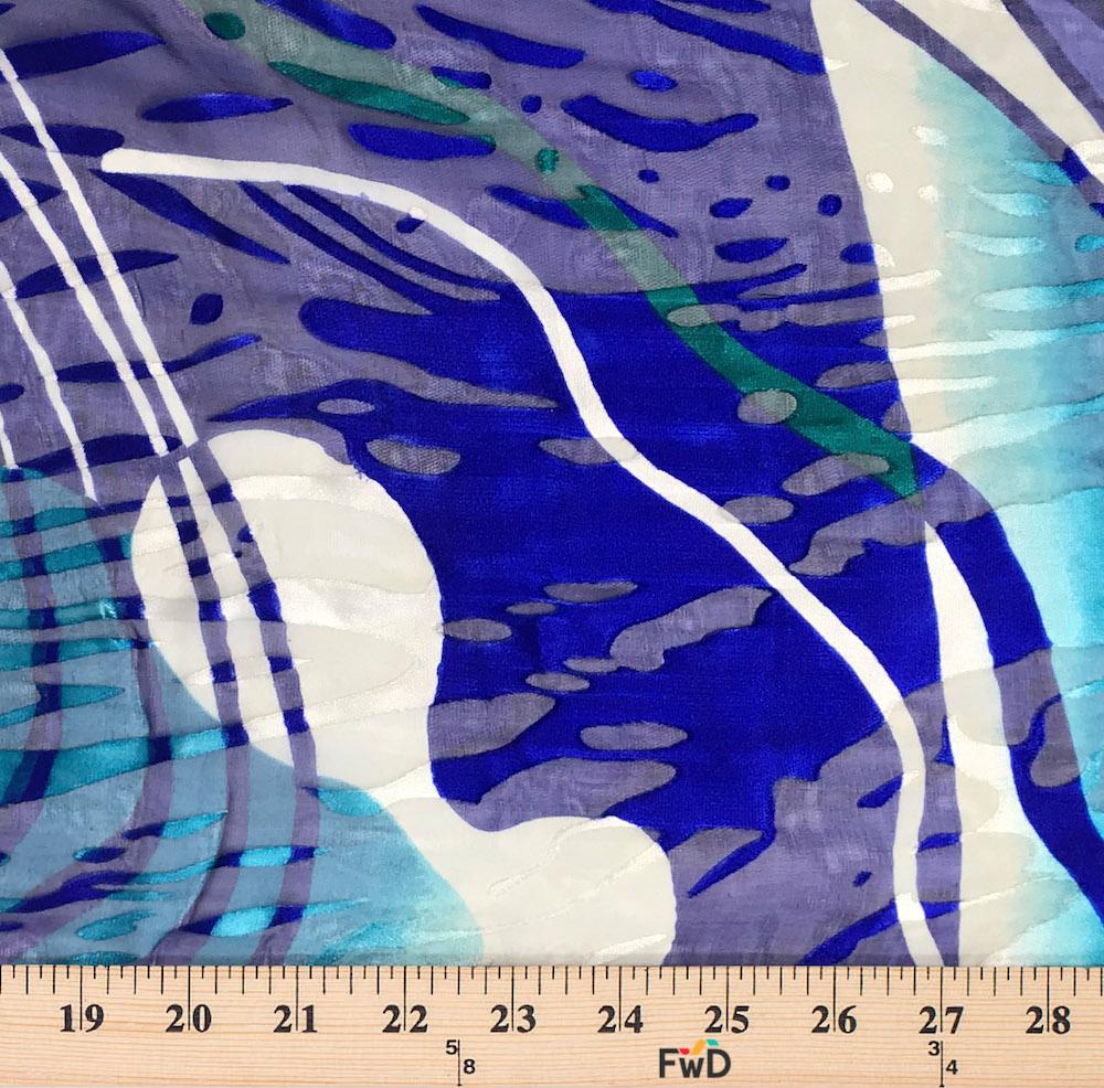 Wavy Burnout Printed Silk Chiffon - Image 4