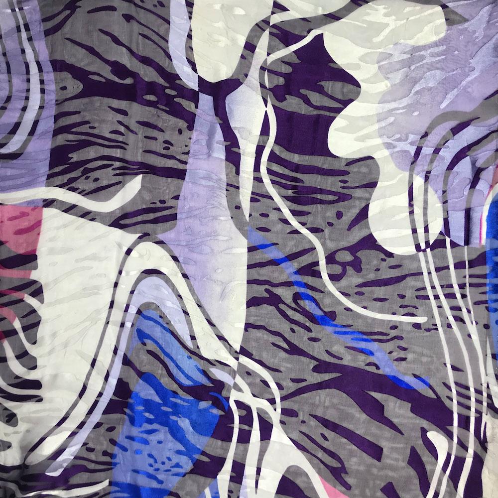 Wavy Burnout Printed Silk Chiffon - Image 6