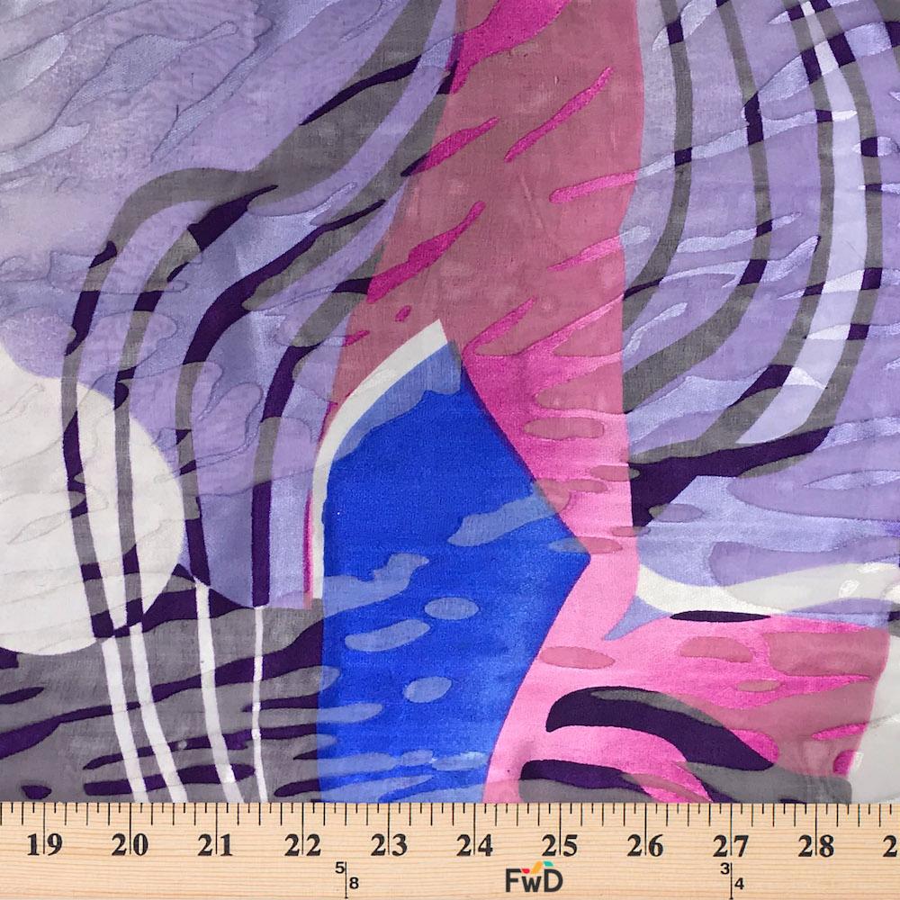 Wavy Burnout Printed Silk Chiffon - Image 7