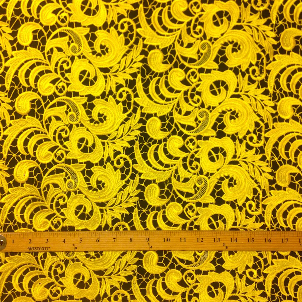 Yellow Cardinal Guipure French Venice Lace - Image 2