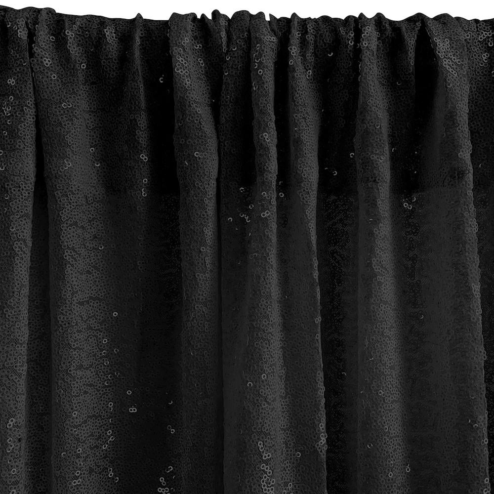 Zigzag Micro Sequins Starlight Rod Pocket Curtains - Black - Image 3