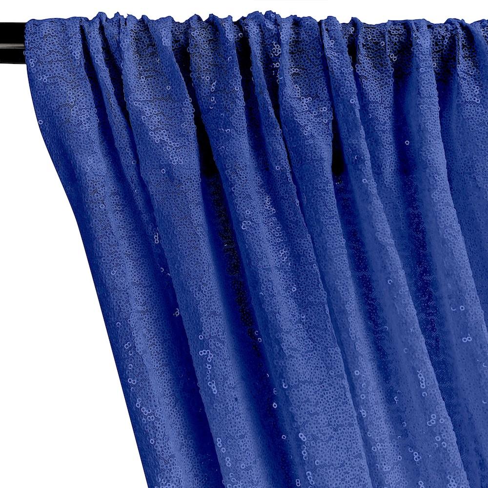 Zigzag Micro Sequins Starlight Rod Pocket Curtains - Royal Blue - Image 2