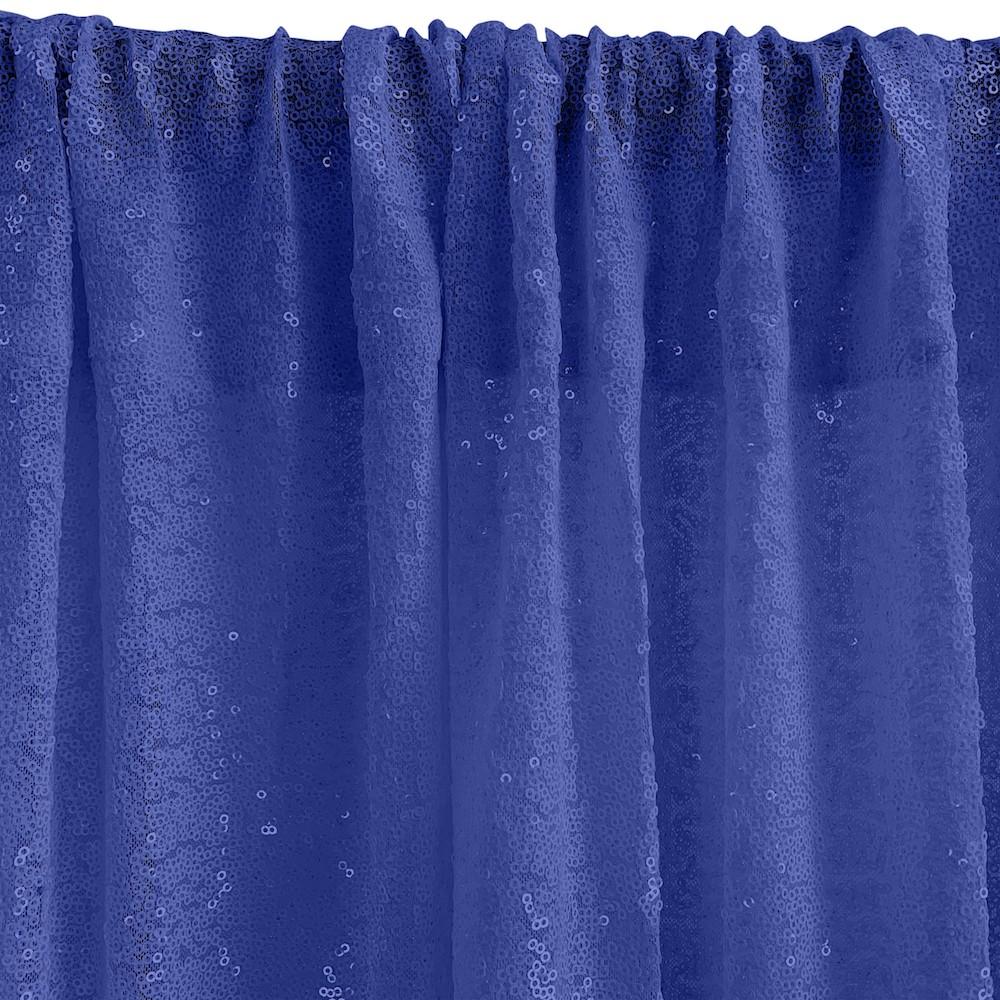 Zigzag Micro Sequins Starlight Rod Pocket Curtains - Royal Blue - Image 3