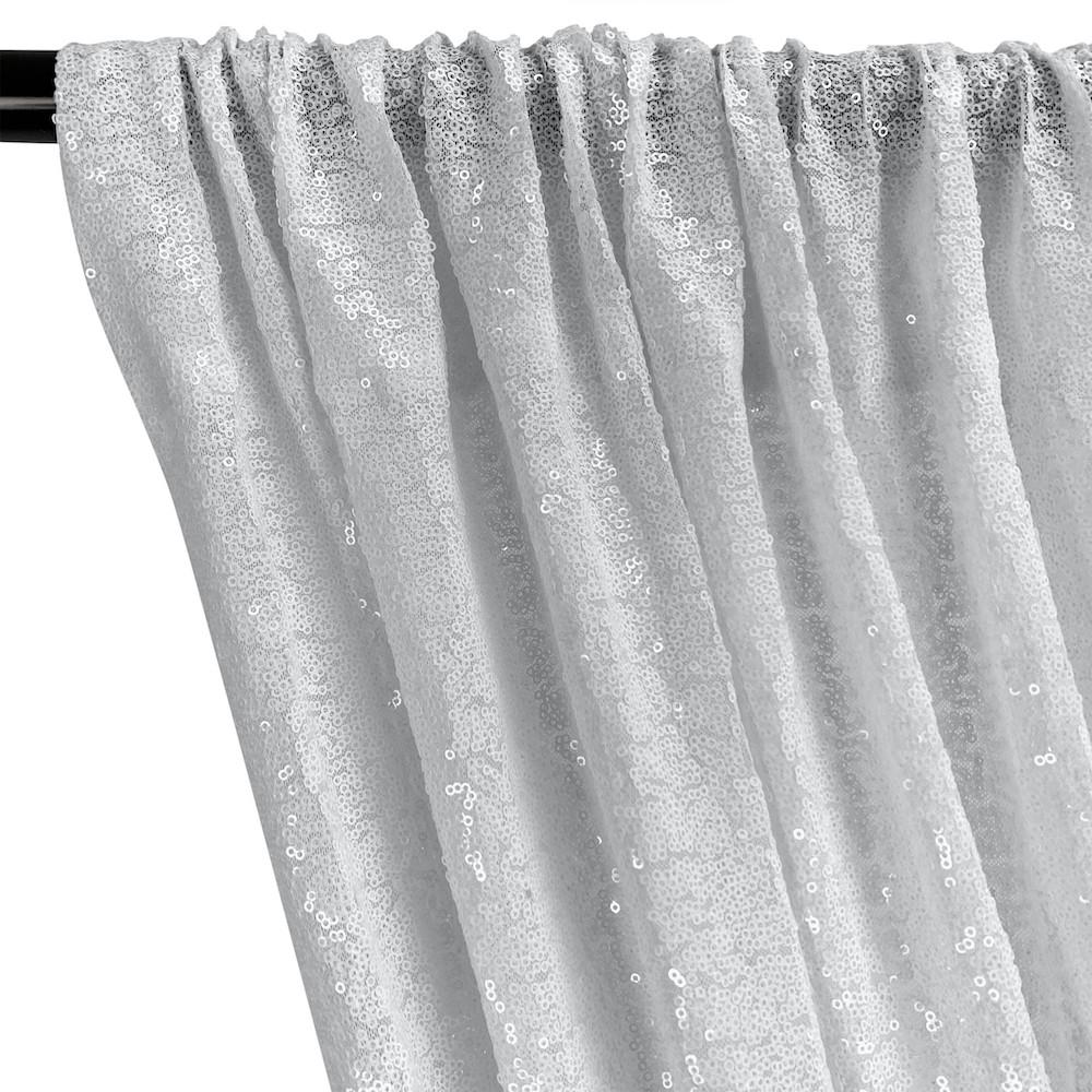 Zigzag Micro Sequins Starlight Rod Pocket Curtains - Silver - Image 2