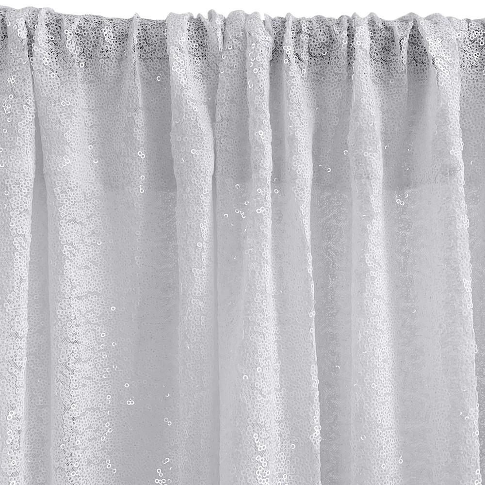 Zigzag Micro Sequins Starlight Rod Pocket Curtains - Silver - Image 3