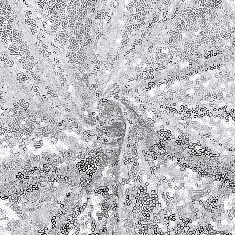 Zigzag Micro Sequins Starlight Rod Pocket Curtains - Silver - Image 4