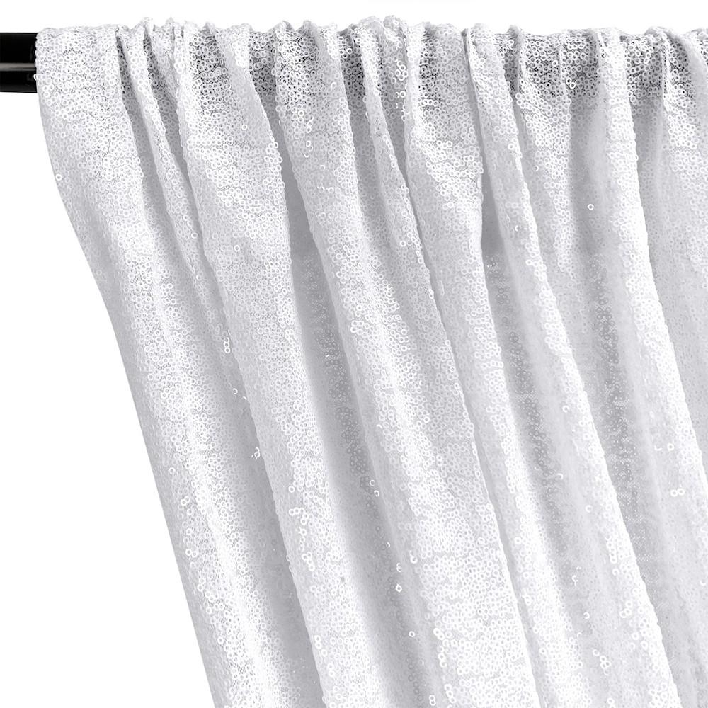 Zigzag Micro Sequins Starlight Rod Pocket Curtains (All Colors Available) - Snow White - Image 2